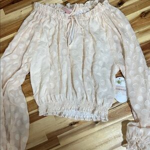 Show Me Your MuMu Cream Textured Blouse
